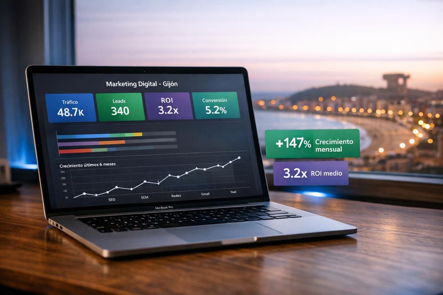 Agencia de marketing digital en Gijón — Dashboard multicanal